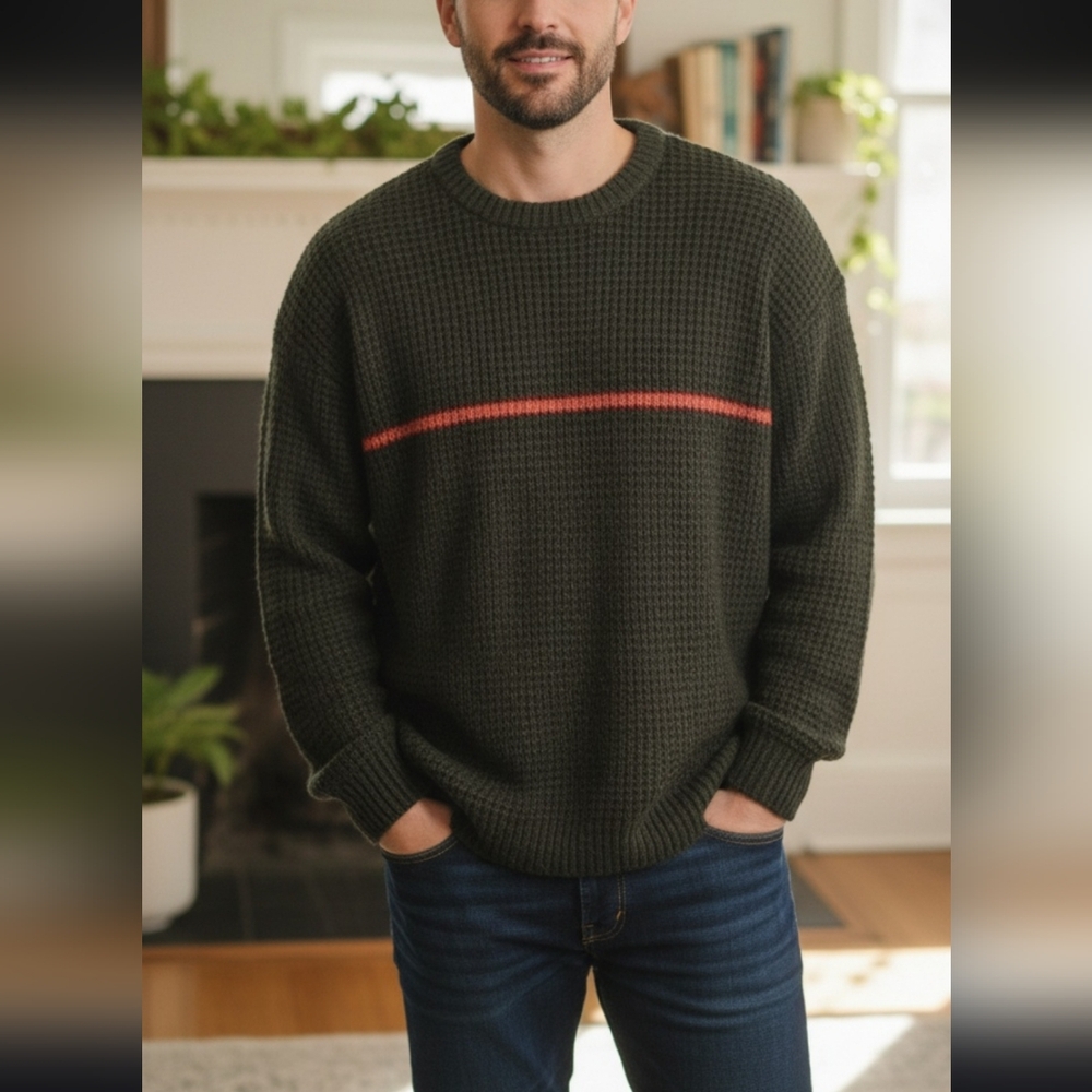 Made In USA Chunky Fisherman Sweater Oversized Knit Coastal Y2K 90s Style 🇺🇦